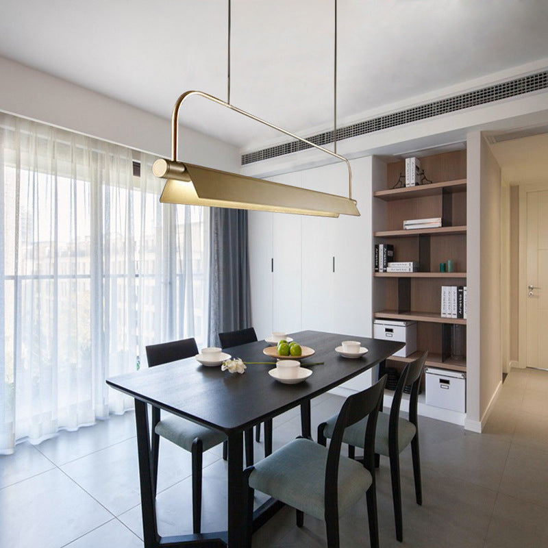 Single Modernism Golden Ceiling Light Metallic Kitchen Island Lighting for Foyer