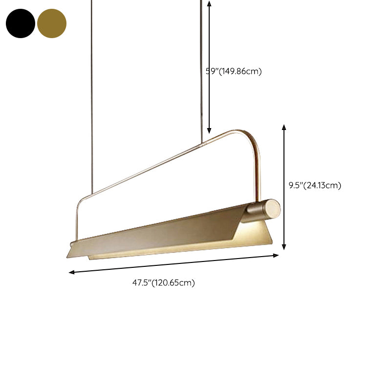 Single Modernism Golden Ceiling Light Metallic Kitchen Island Lighting for Foyer