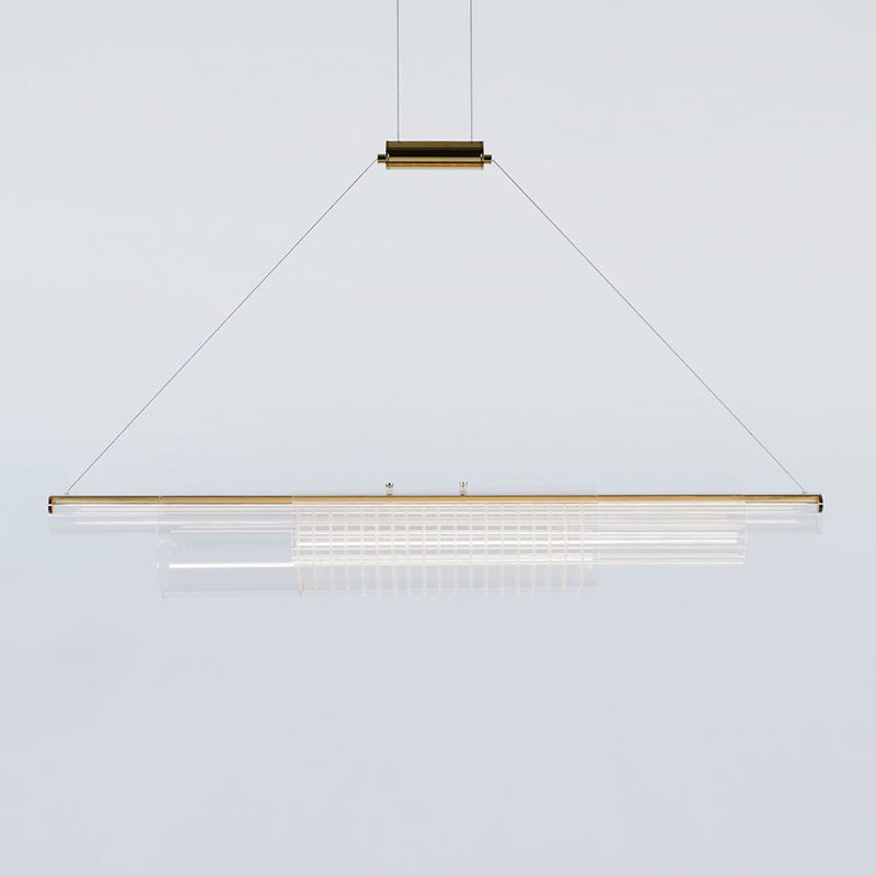 Single Modernism Golden Ceiling Light Acrylic Kitchen Island Lighting for Bedroom
