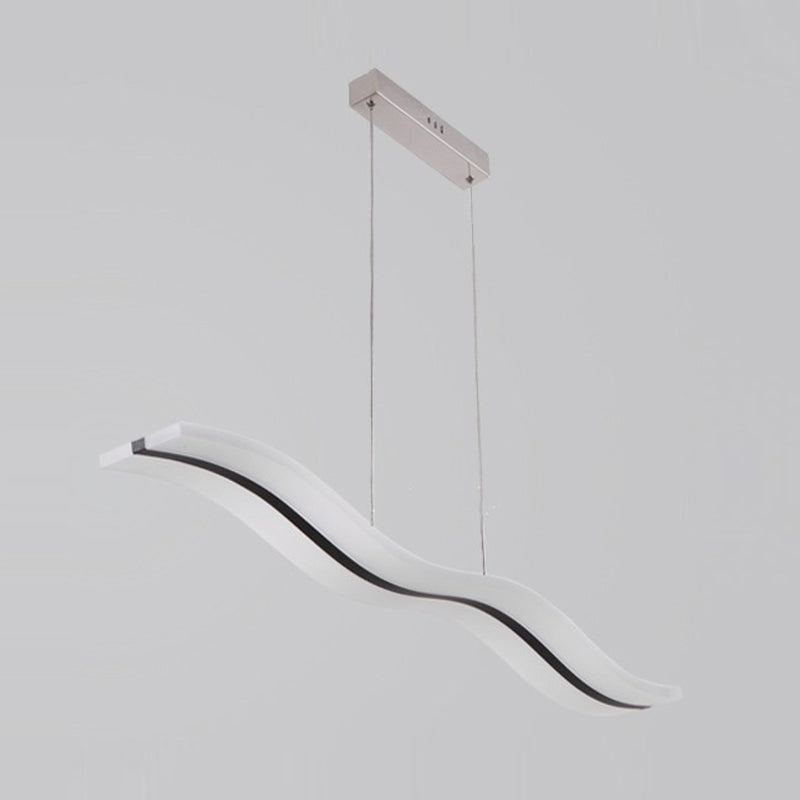 Single Modernism Silver Ceiling Light LED Kitchen Island Lighting for Foyer