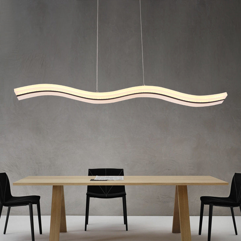 Single Modernism Silver Ceiling Light LED Kitchen Island Lighting for Foyer