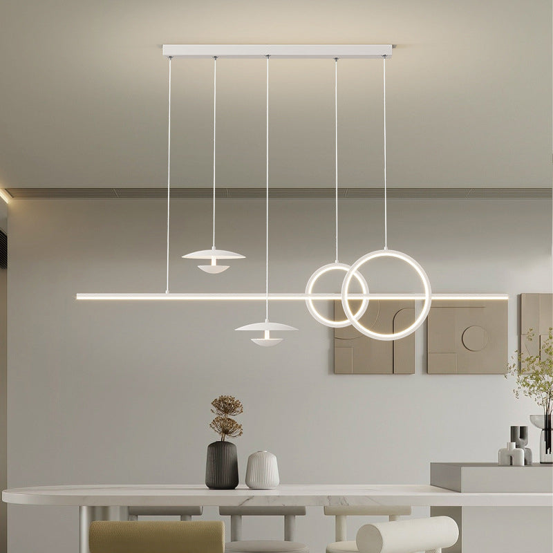 White 5-Light Modernism Ceiling Light LED Kitchen Island Lighting for Foyer