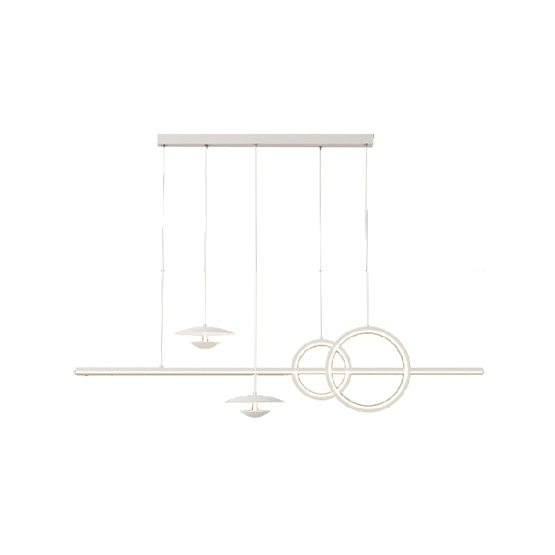 White 5-Light Modernism Ceiling Light LED Kitchen Island Lighting for Foyer