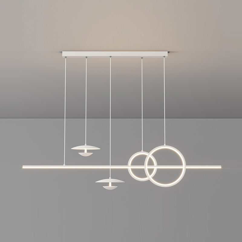 White 5-Light Modernism Ceiling Light LED Kitchen Island Lighting for Foyer