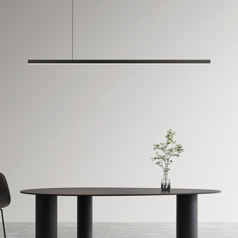 LED Island Lamp Modern Black Island Hanging Lamp with Acrylic Shade for Dining Room