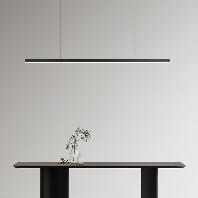 LED Island Lamp Modern Black Island Hanging Lamp with Acrylic Shade for Dining Room