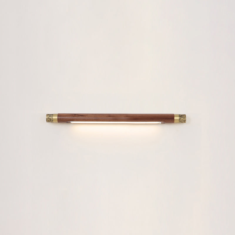 Modern Style Wood Vanity Light Cylinder Shape 1 Light Vanity Lamp for Shower Room