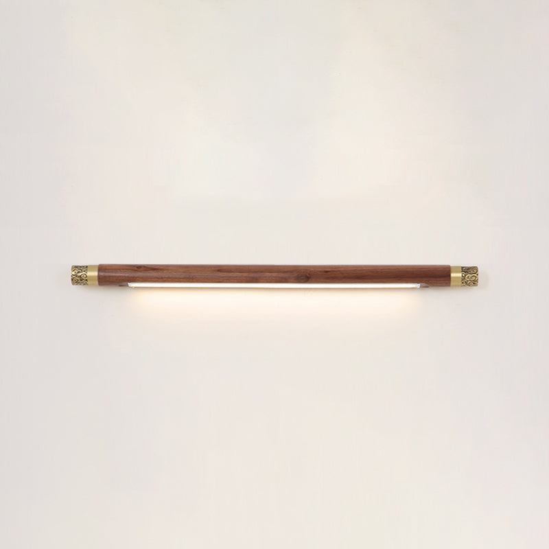 Modern Style Wood Vanity Light Cylinder Shape 1 Light Vanity Lamp for Shower Room