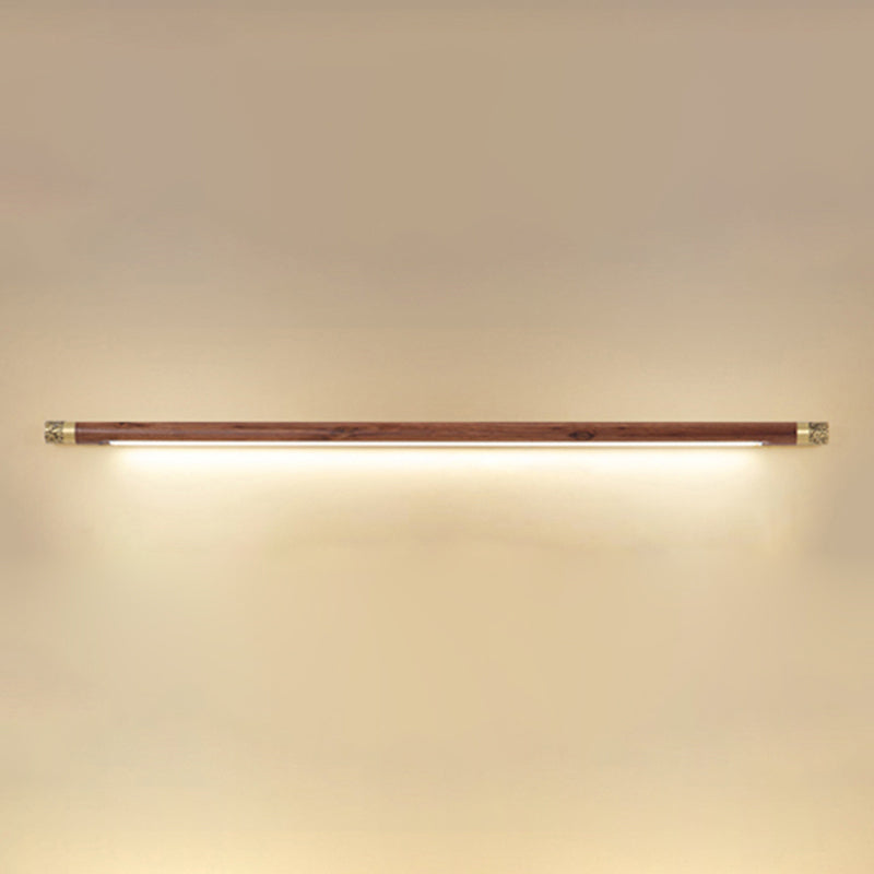 Modern Style Wood Vanity Light Cylinder Shape 1 Light Vanity Lamp for Shower Room