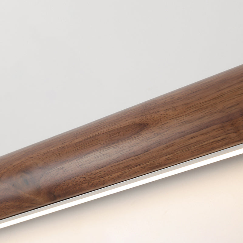 Modern Style Wood Vanity Light Cylinder Shape 1 Light Vanity Lamp for Shower Room