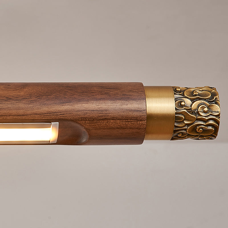 Modern Style Wood Vanity Light Cylinder Shape 1 Light Vanity Lamp for Shower Room