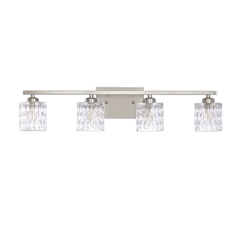 Modern Sliver Bath Vanity Lighting Glass Shaded Light for Bathroom