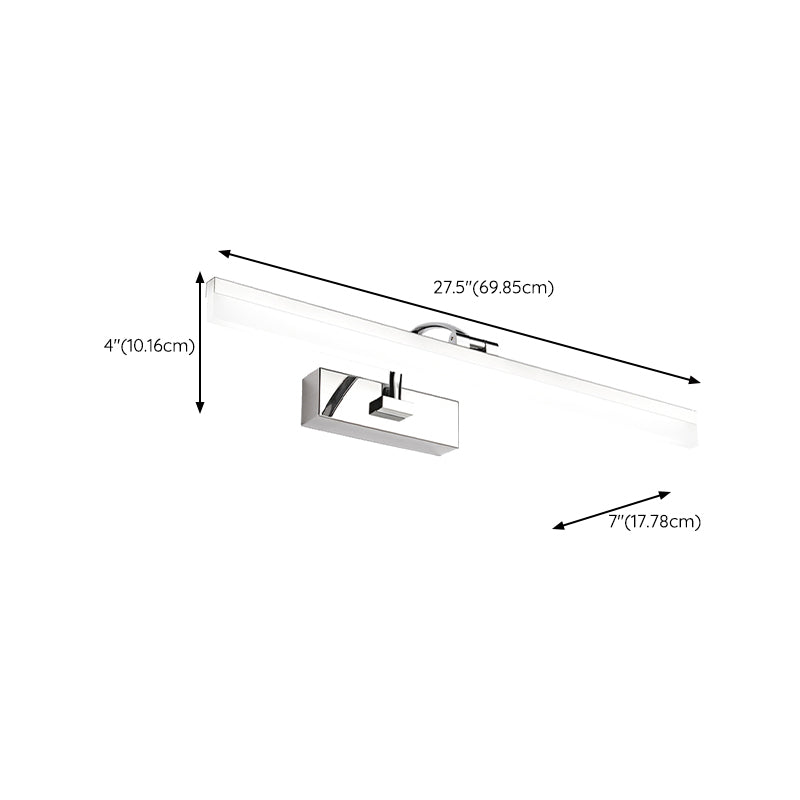 Modern Mirror Front Light LED Vanity Light with Acrylic Shade for Bathroom