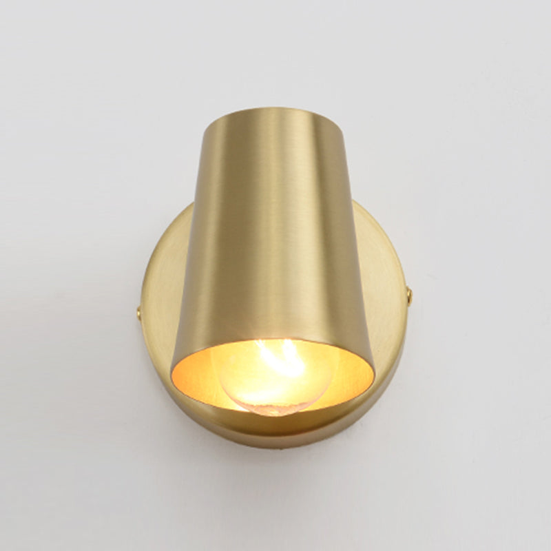 Modern Mirror Front Light Gold Vanity Light with Metal Shade for Bathroom
