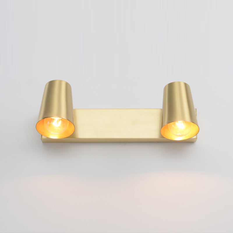 Modern Mirror Front Light Gold Vanity Light with Metal Shade for Bathroom