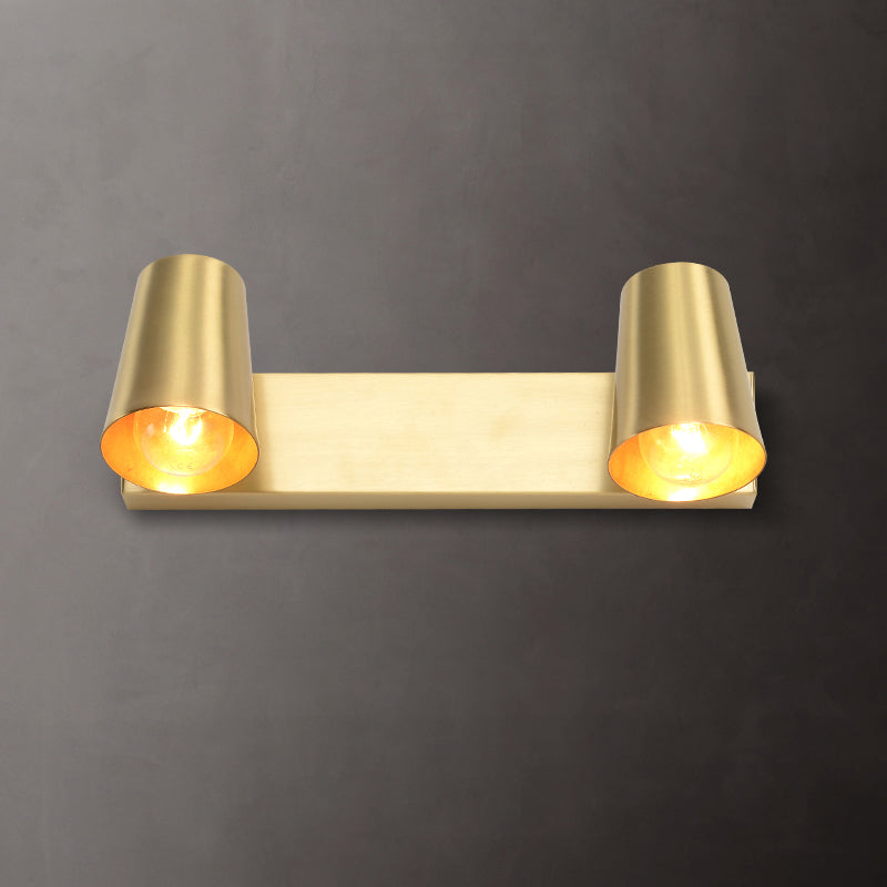 Modern Mirror Front Light Gold Vanity Light with Metal Shade for Bathroom