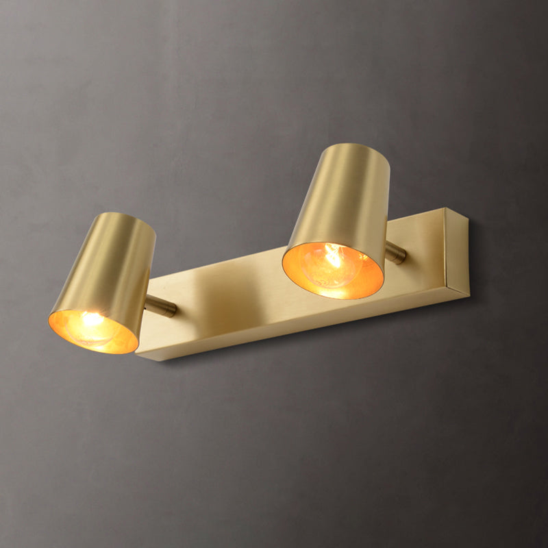 Modern Mirror Front Light Gold Vanity Light with Metal Shade for Bathroom