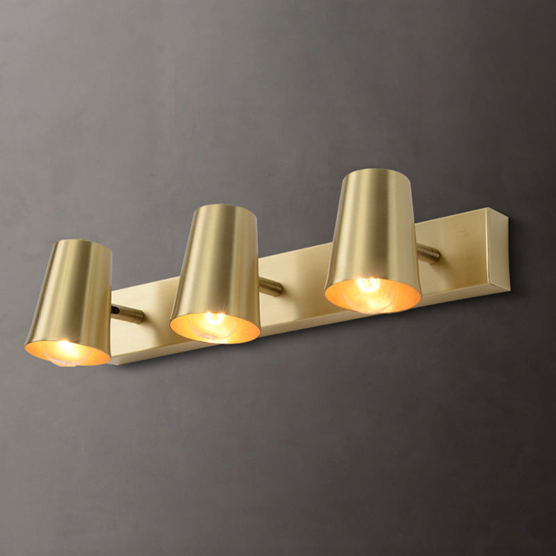 Modern Mirror Front Light Gold Vanity Light with Metal Shade for Bathroom