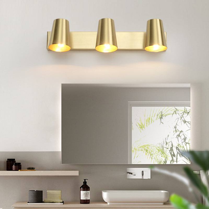 Modern Mirror Front Light Gold Vanity Light with Metal Shade for Bathroom