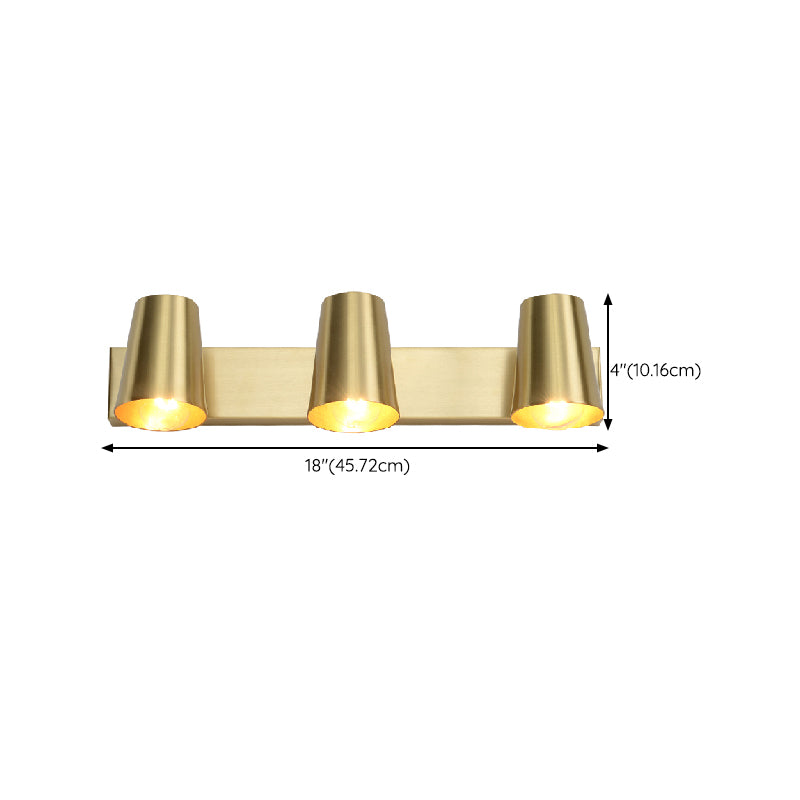 Modern Mirror Front Light Gold Vanity Light with Metal Shade for Bathroom