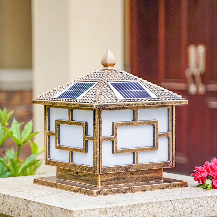 Modern Pillar Light Simple LED Solar Lighting Fixture for Garden