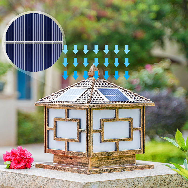 Modern Pillar Light Simple LED Solar Lighting Fixture for Garden