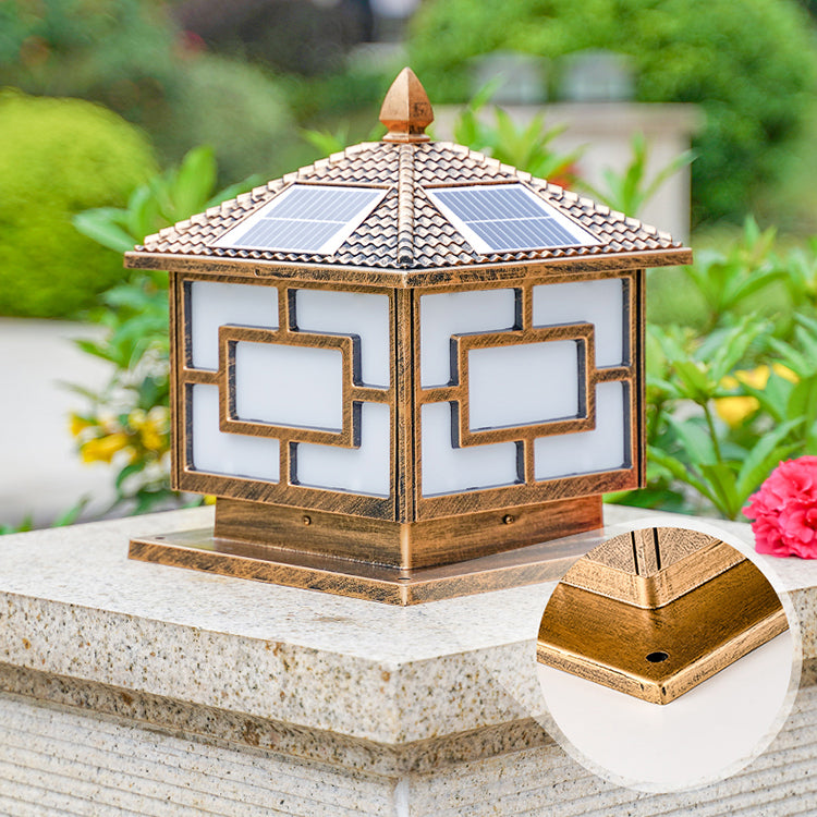 Modern Pillar Light Simple LED Solar Lighting Fixture for Garden