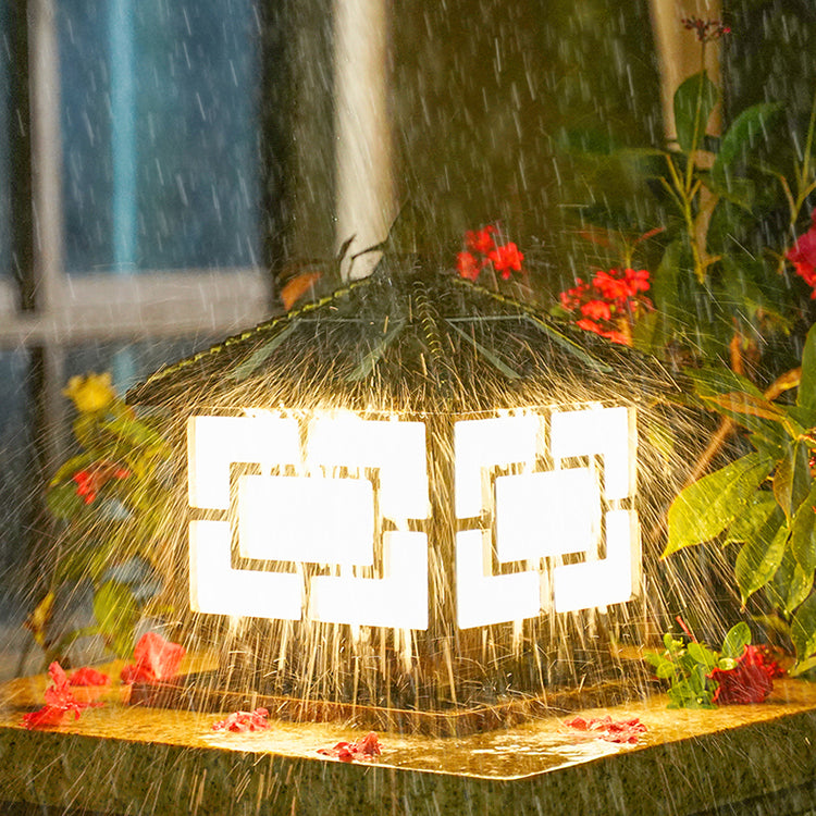 Modern Pillar Light Simple LED Solar Lighting Fixture for Garden