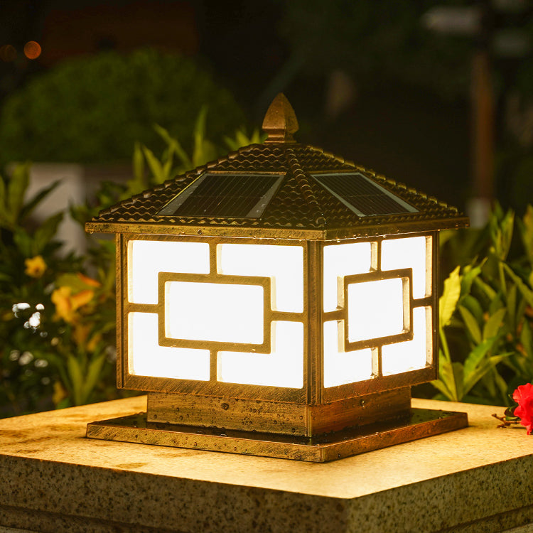 Modern Pillar Light Simple LED Solar Lighting Fixture for Garden