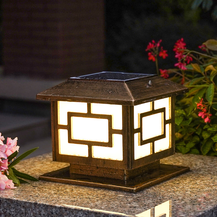 Modern LED Pillar Light Household Solar Lighting Fixture for Garden