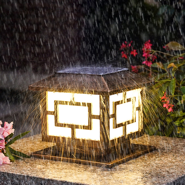 Modern LED Pillar Light Household Solar Lighting Fixture for Garden
