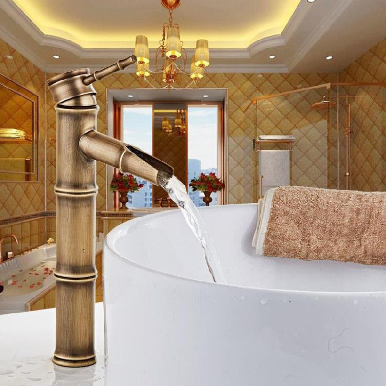 Brass Country Basin Faucet Single Hole Vanity Sink Faucet for Bathroom