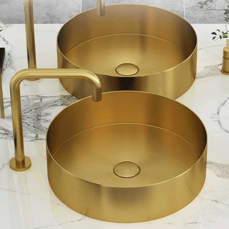 Modern Bathroom Sink Rectangular Metal Vessel Bathroom Sink with Pop-Up Drain