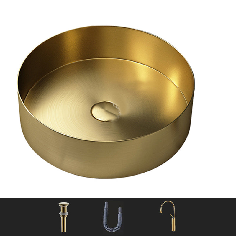 Modern Bathroom Sink Rectangular Metal Vessel Bathroom Sink with Pop-Up Drain