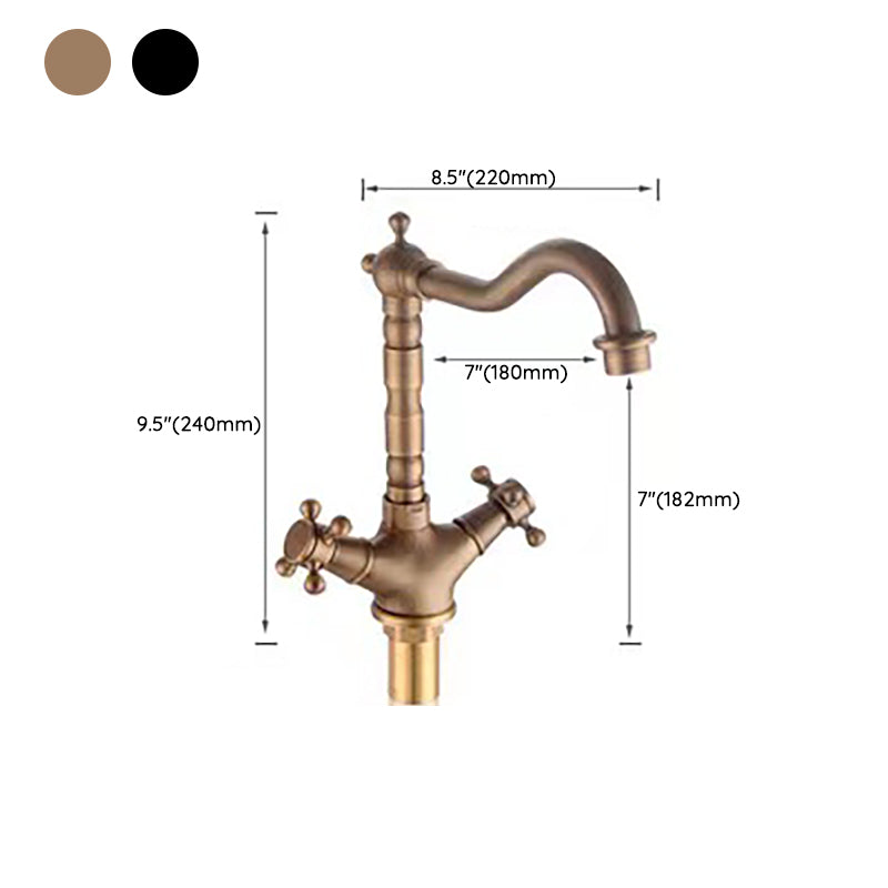 Glam Centerset Faucet 1 Hole Sink Faucet with 2 Cross Handles
