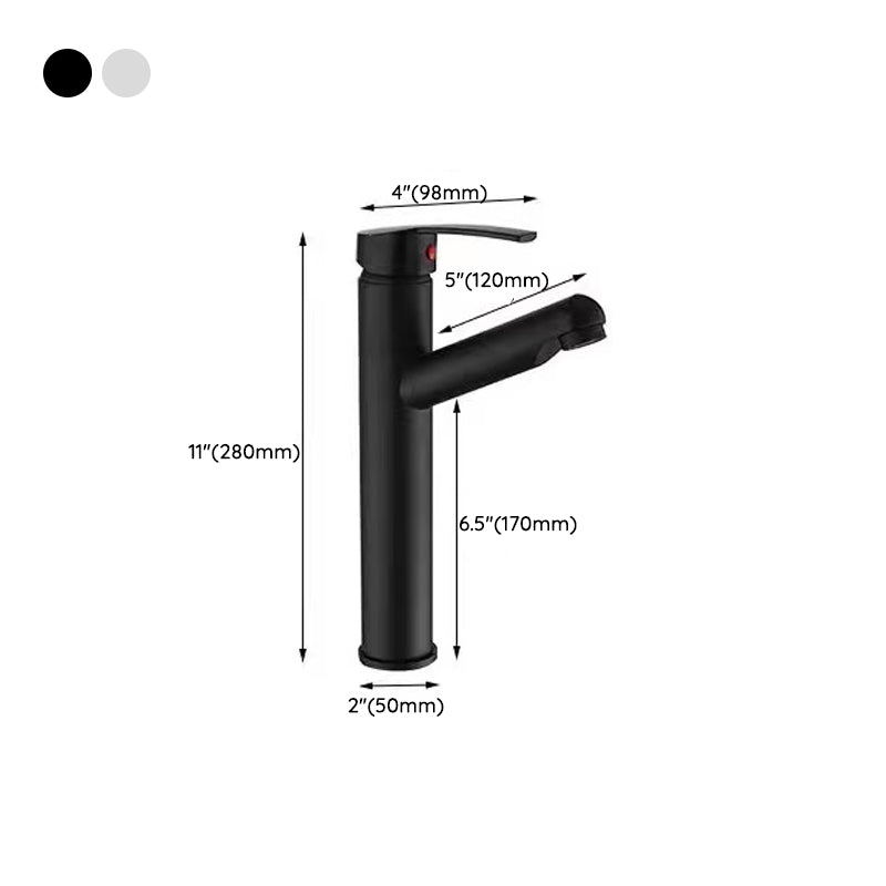 Lever Handle Faucet Contemporary Pull-out Faucet for Bathroom