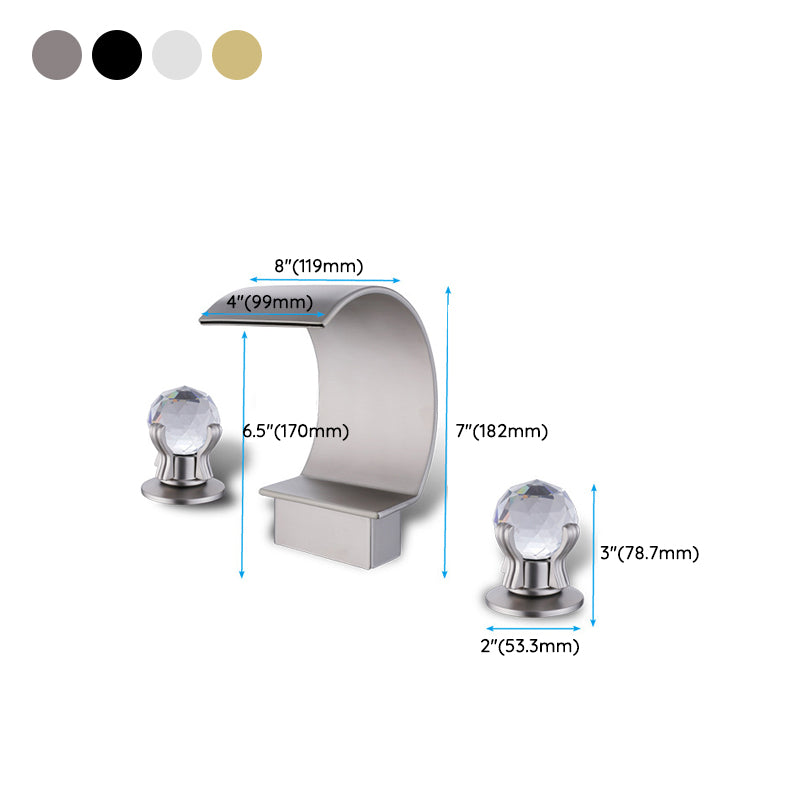 Light Luxury Basin Faucet Waterfall Spout Bathroom Faucet Knob Handle Sink Faucet