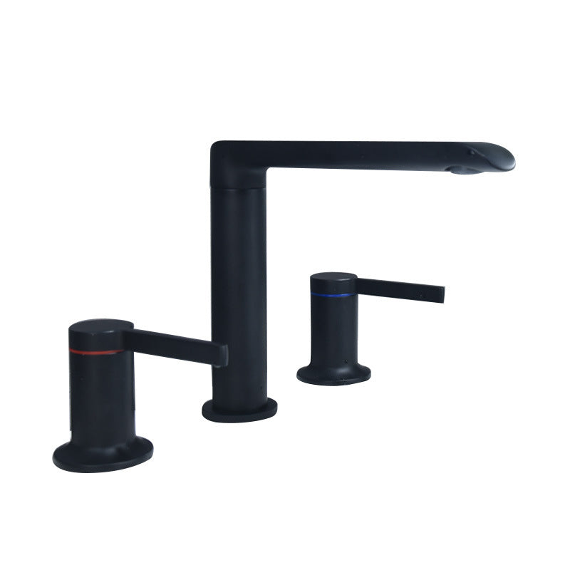 7.28" H Luxury Vanity Sink Faucet 3-hole Circular Bathroom Faucet
