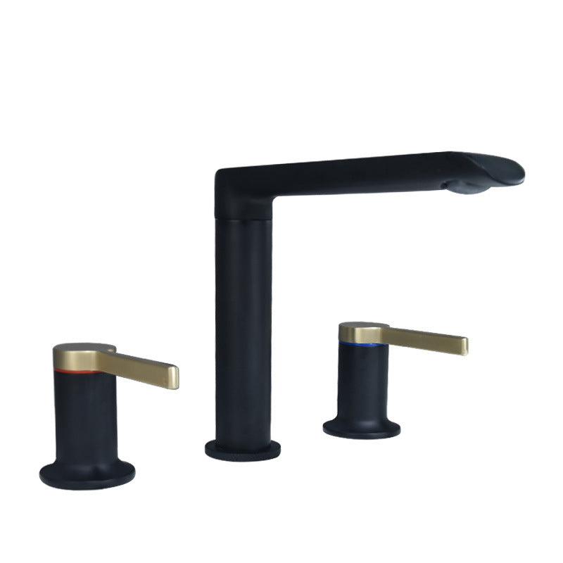 7.28" H Luxury Vanity Sink Faucet 3-hole Circular Bathroom Faucet