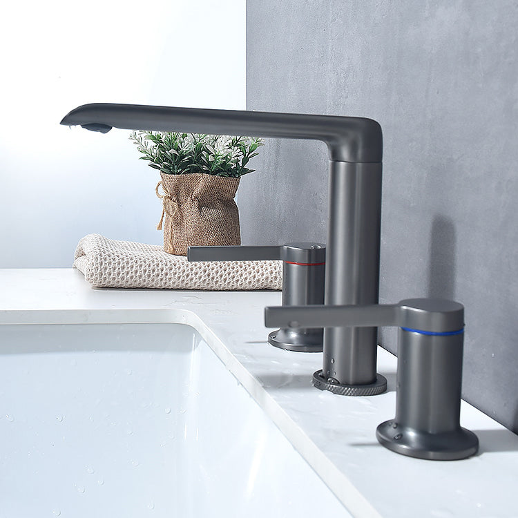 7.28" H Luxury Vanity Sink Faucet 3-hole Circular Bathroom Faucet