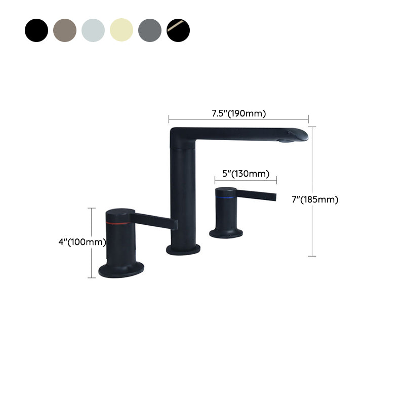 7.28" H Luxury Vanity Sink Faucet 3-hole Circular Bathroom Faucet