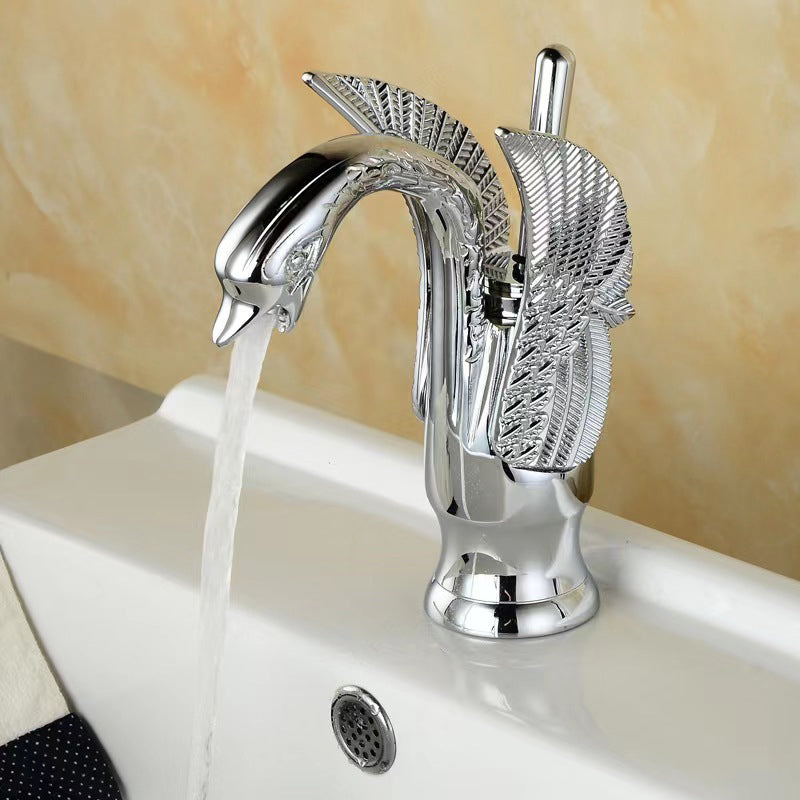 Full Brass Bathroom Vanity Faucet Hot and Cold Single Handle Basin Faucet