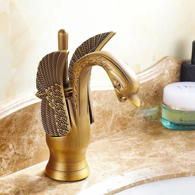 Full Brass Bathroom Vanity Faucet Hot and Cold Single Handle Basin Faucet