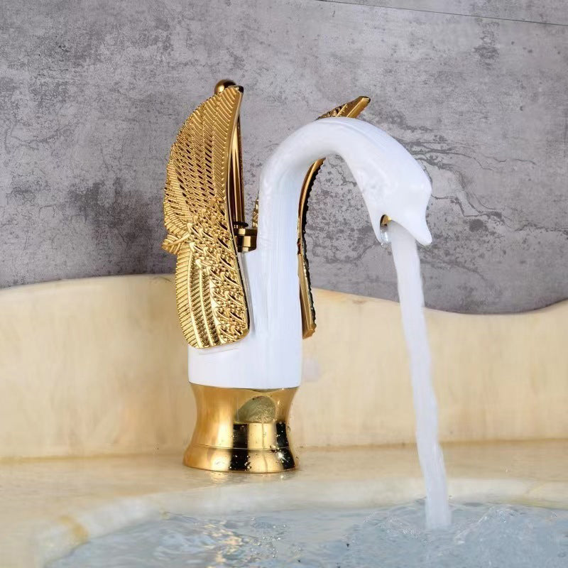 Full Brass Bathroom Vanity Faucet Hot and Cold Single Handle Basin Faucet