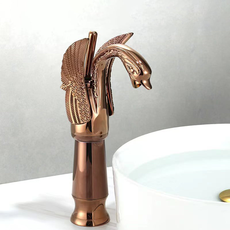 Full Brass Bathroom Vanity Faucet Hot and Cold Single Handle Basin Faucet