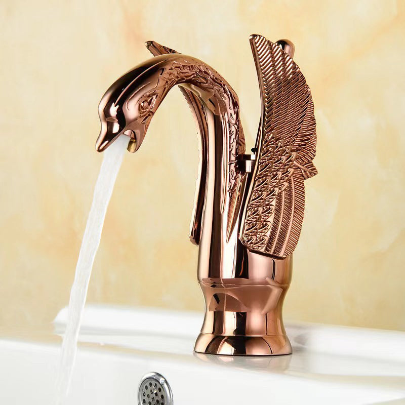 Full Brass Bathroom Vanity Faucet Hot and Cold Single Handle Basin Faucet