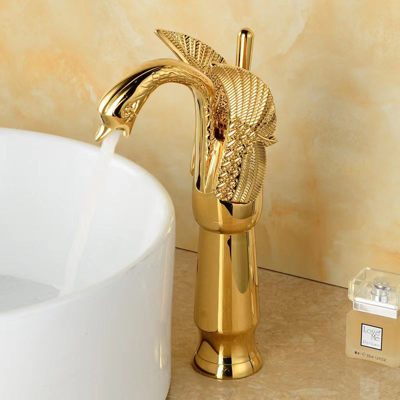 Full Brass Bathroom Vanity Faucet Hot and Cold Single Handle Basin Faucet