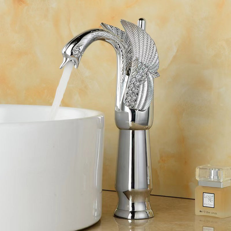 Full Brass Bathroom Vanity Faucet Hot and Cold Single Handle Basin Faucet