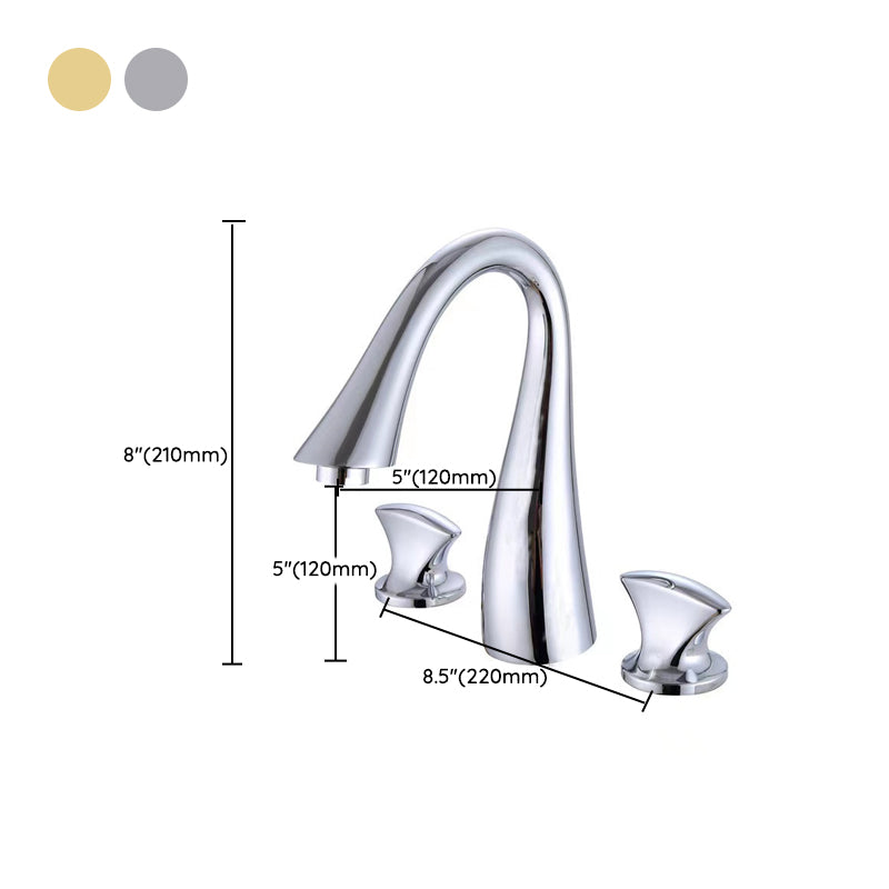 Vintage Widespread Lavatory Faucet, 2 Handle Full Brass Bathroom Vanity Faucet with Drain