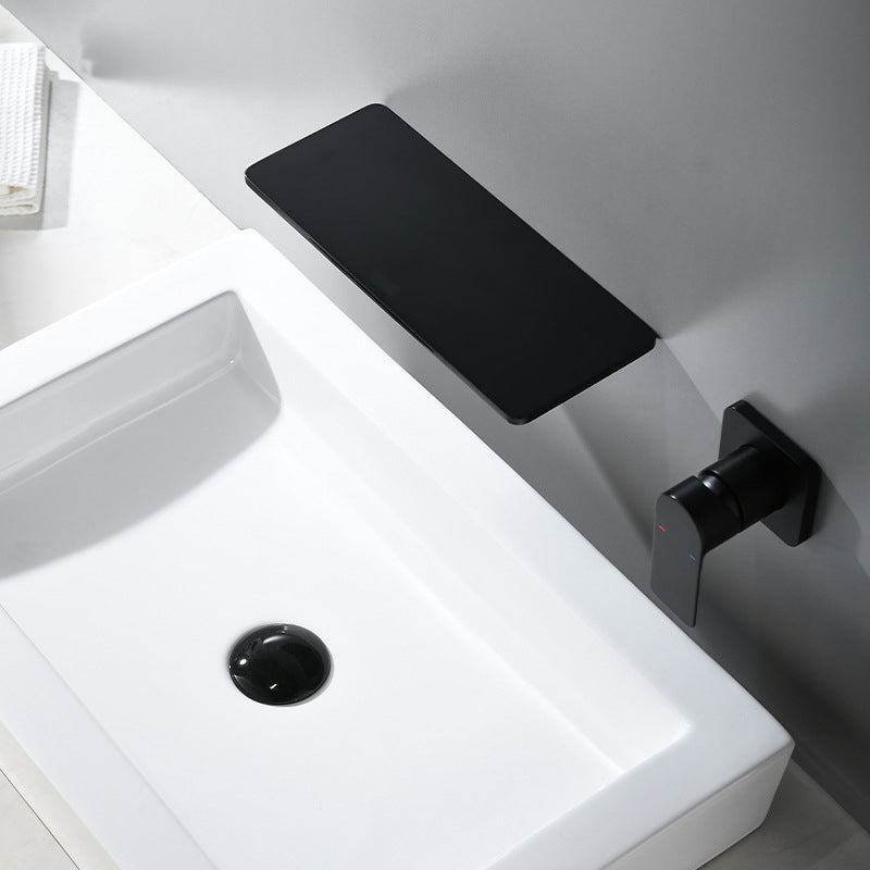 Full Copper Recessed Basin Faucet Bathroom Hot and Cold Single Handle Wall Mounted Faucet